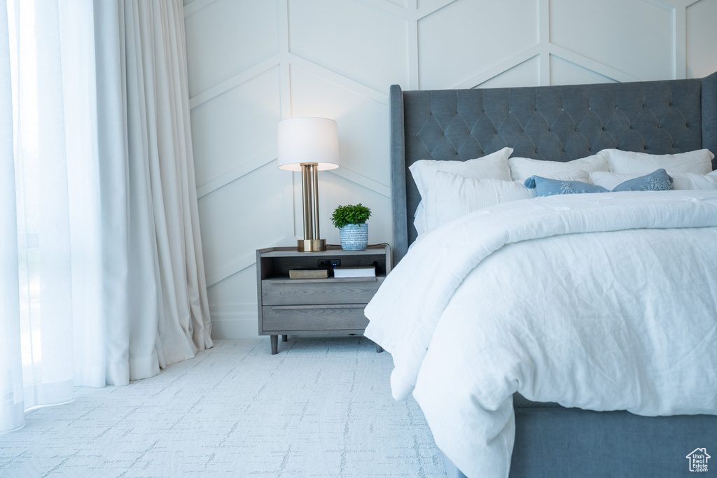 Bedroom featuring carpet
