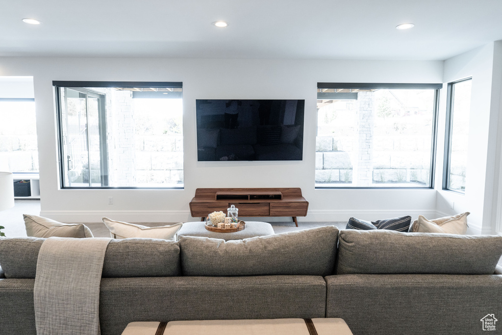 Living room featuring recessed lighting