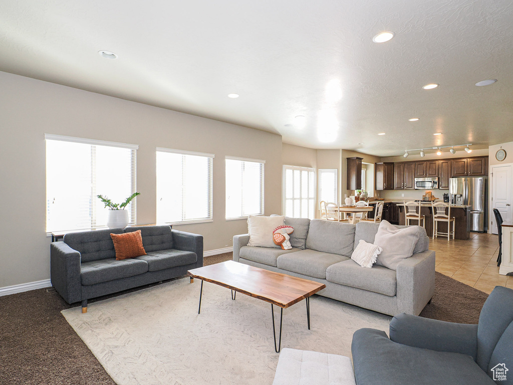 View of carpeted living room