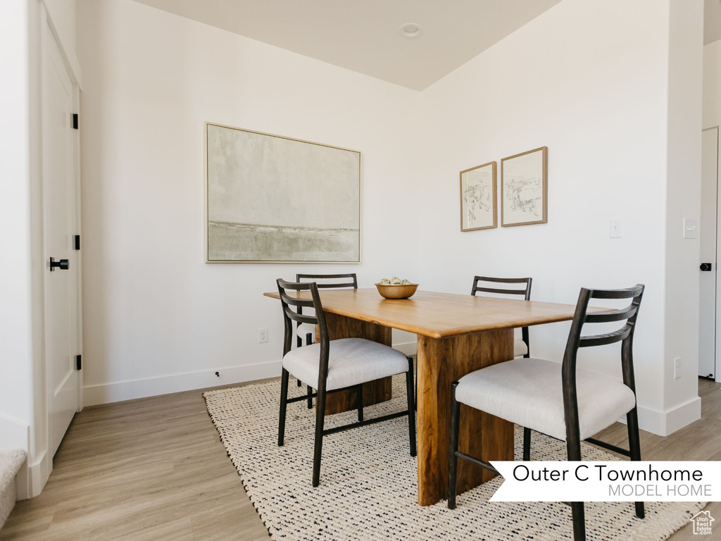 Dining area featuring light hardwood / wood-style floors
