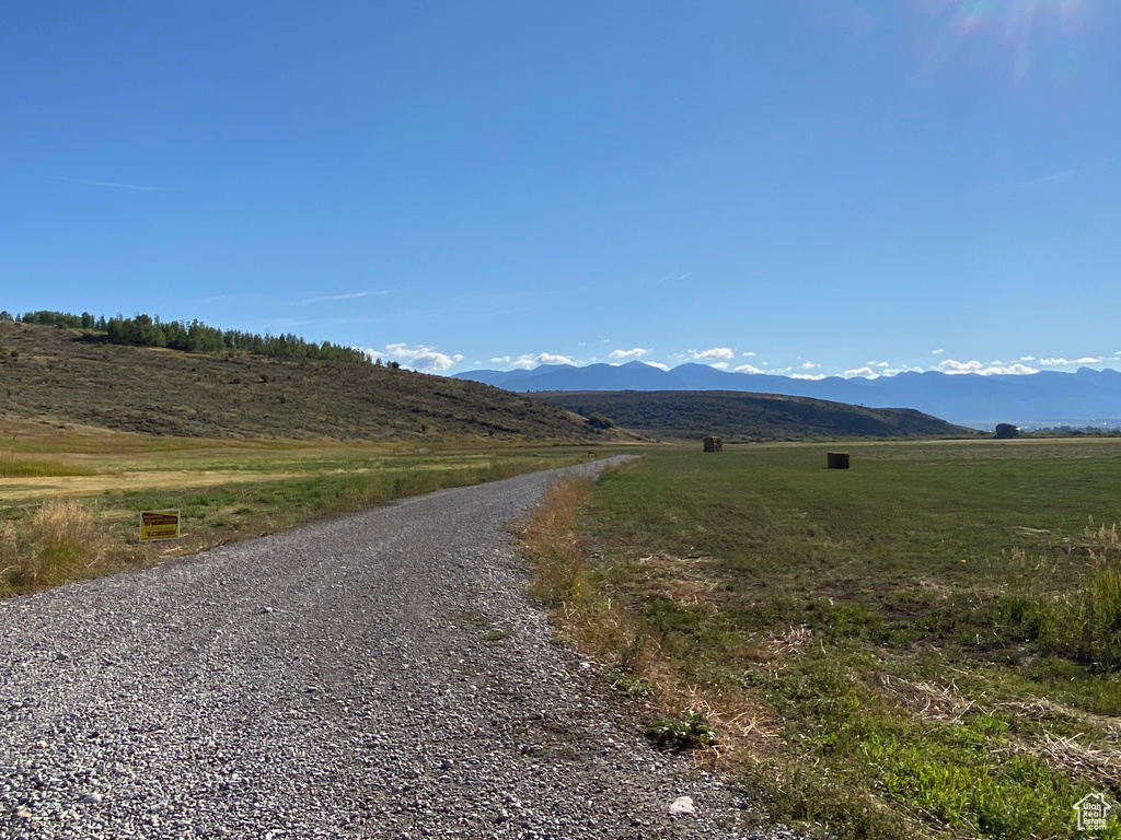 Mountain view featuring a rural view