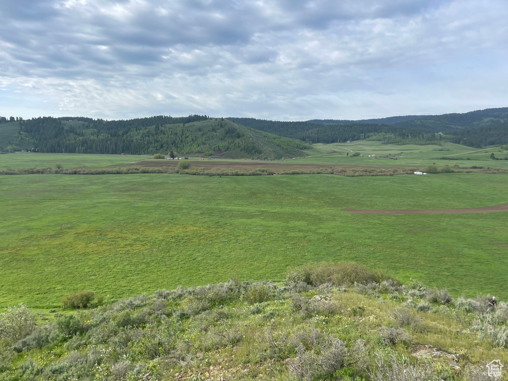 Mountain view featuring a rural view