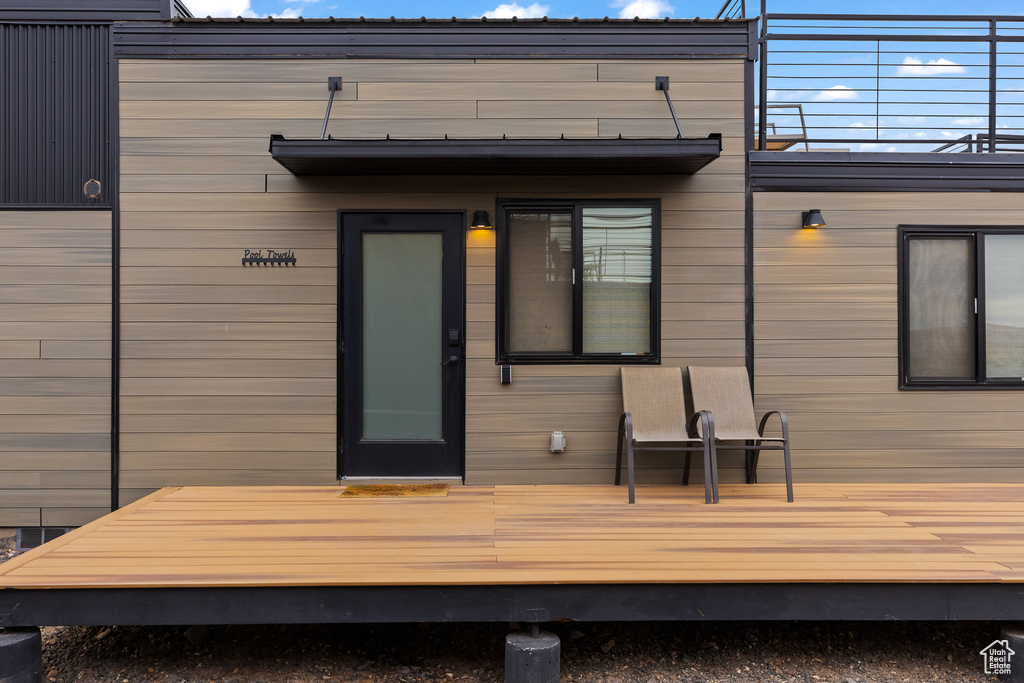 View of wooden deck