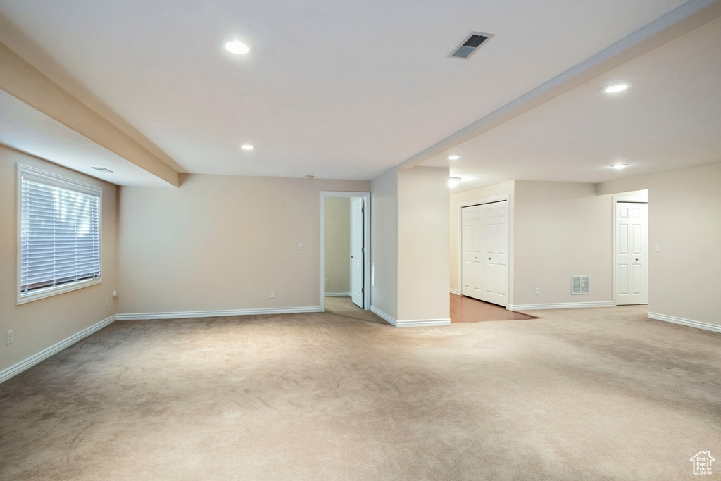 View of carpeted spare room