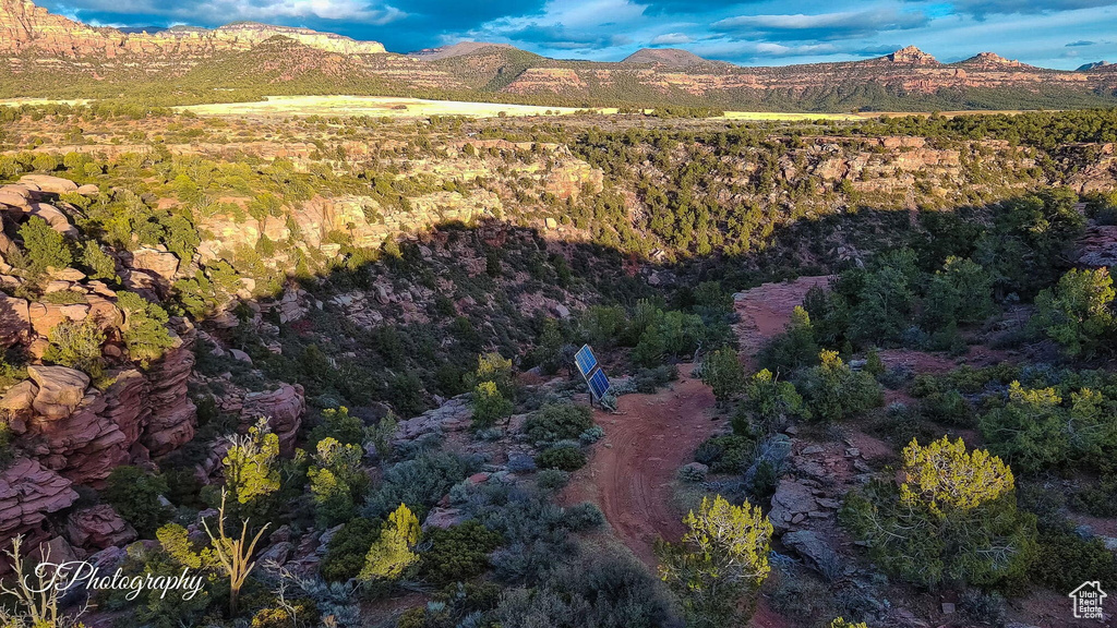 Bird's eye view featuring a mountain view