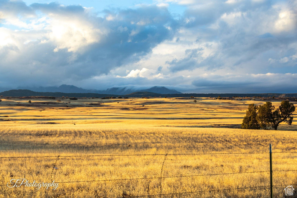 View of mountain feature with a rural view