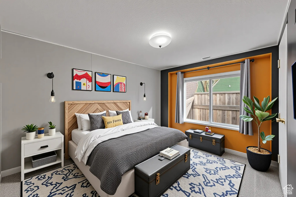 Bedroom featuring carpet floors