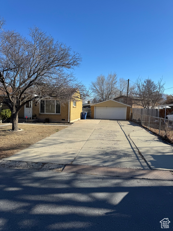 View of front of house with a garage