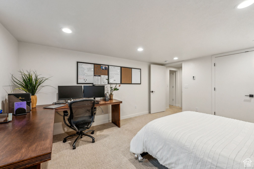 View of carpeted bedroom