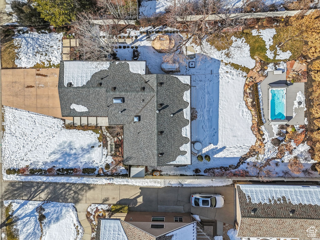 View of snowy aerial view