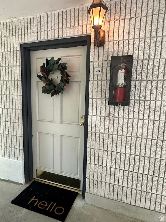 View of doorway to property