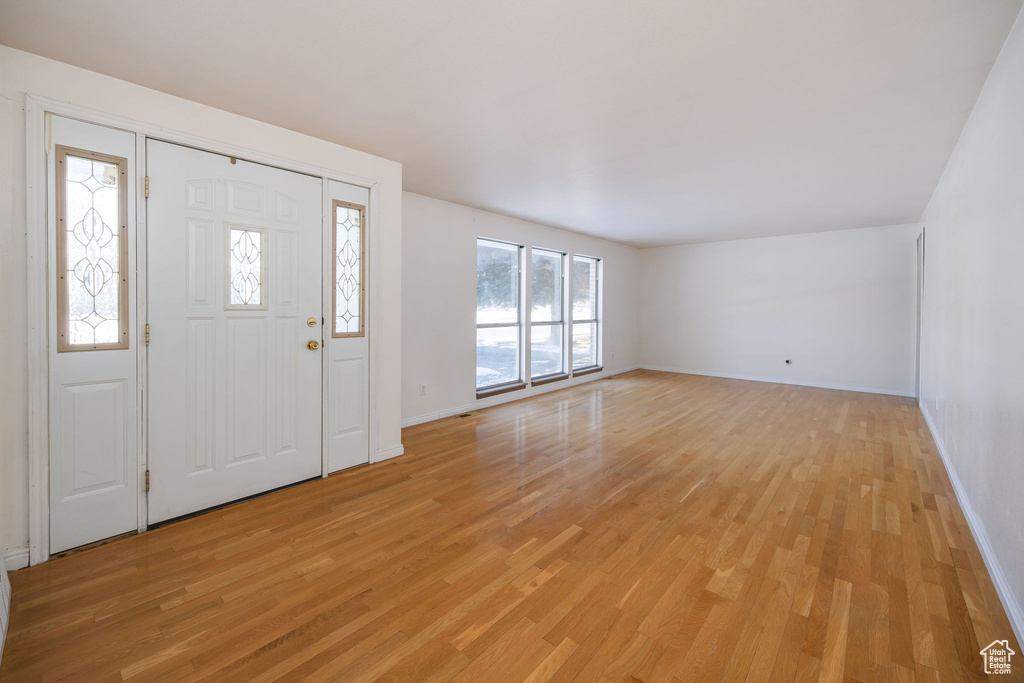 Foyer entrance featuring light hardwood / wood-style flooring