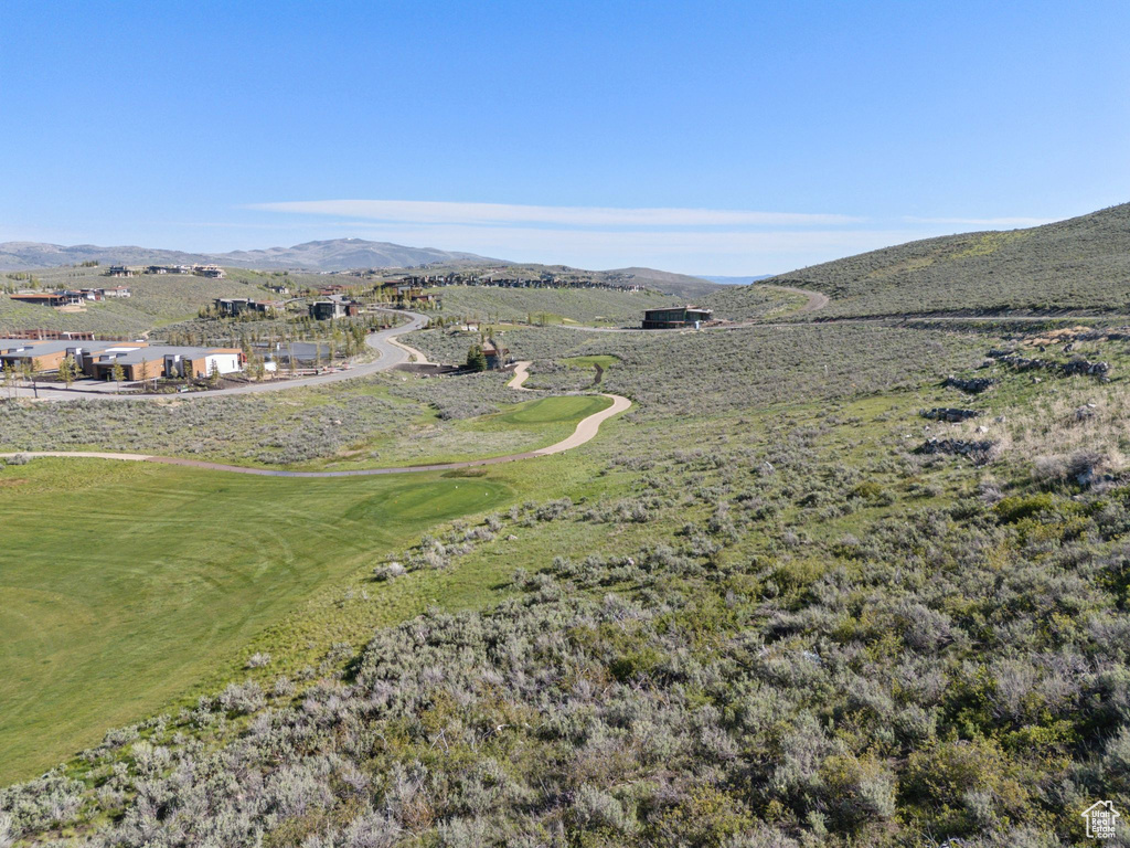 View of mountain backdrop featuring a local golf course