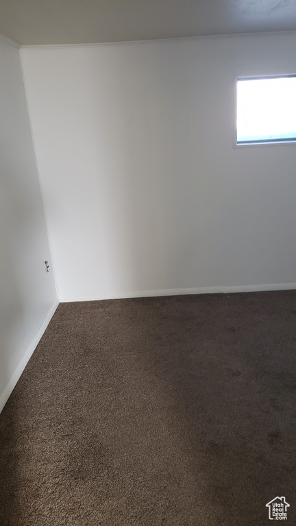 Spare room with carpet floors and baseboards