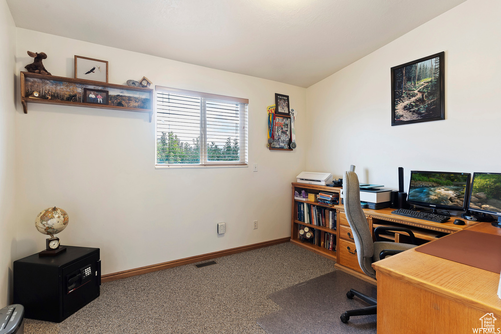 Office featuring carpet flooring