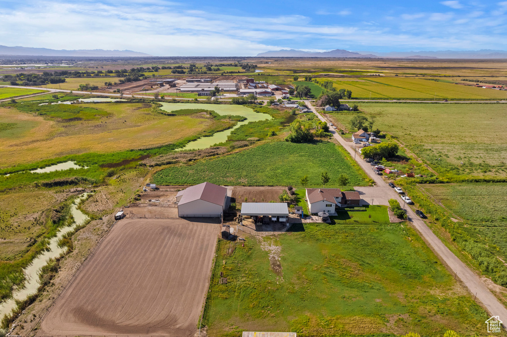 Bird's eye view featuring a mountain view and a rural view
