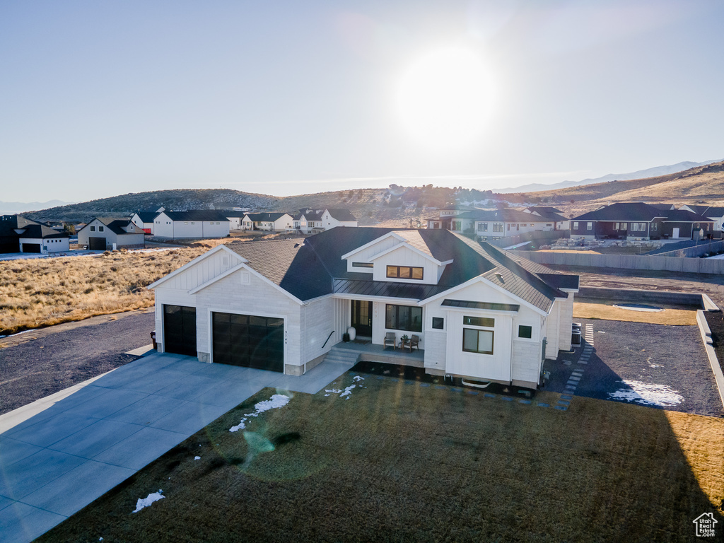 Exterior space featuring a mountain view