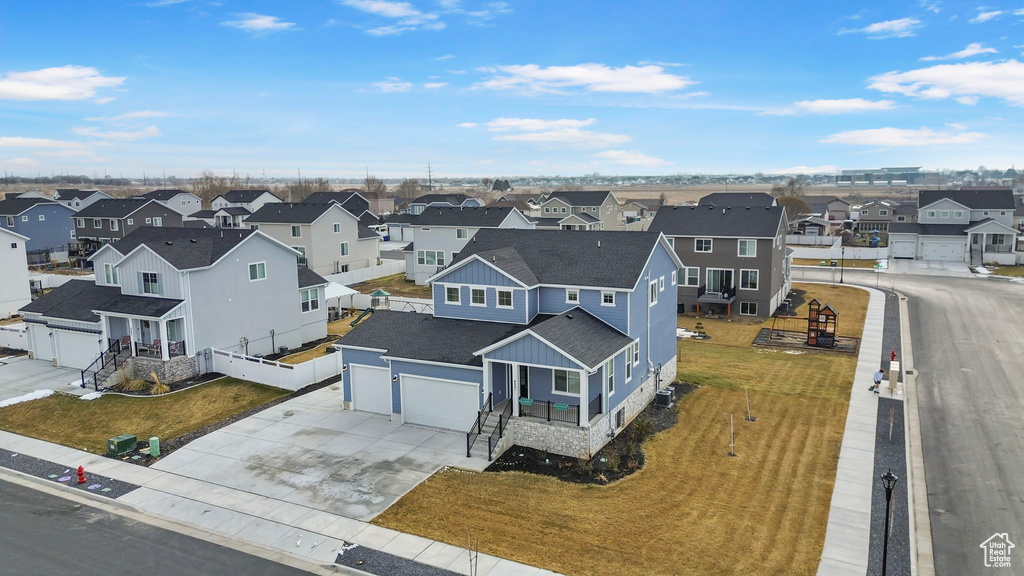 Birds eye view of property