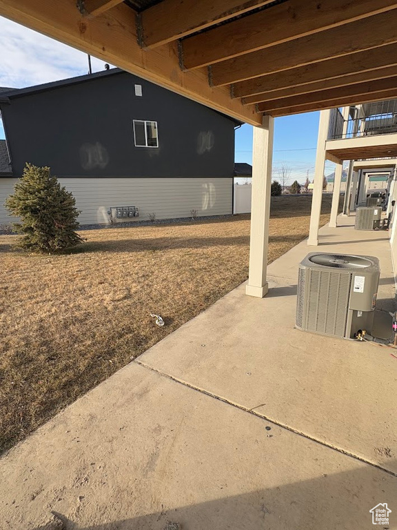 View of patio featuring central AC