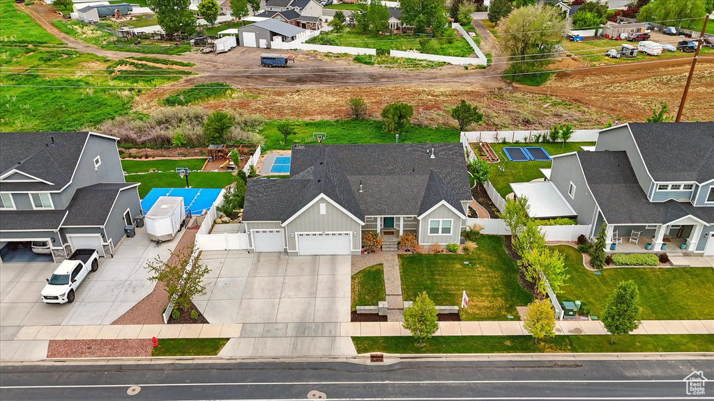 Aerial view with a residential view