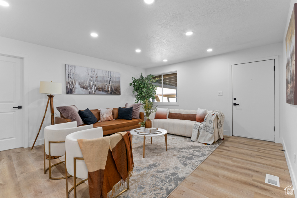 Living room featuring light hardwood / wood-style floors