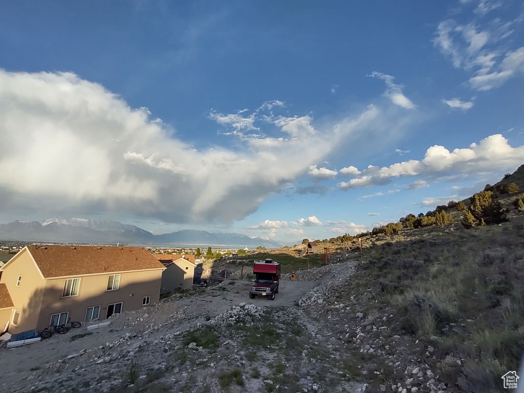 Exterior space with a mountain view