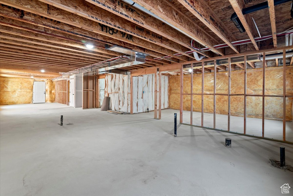 View of unfinished basement
