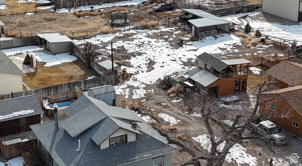 View of snowy aerial view