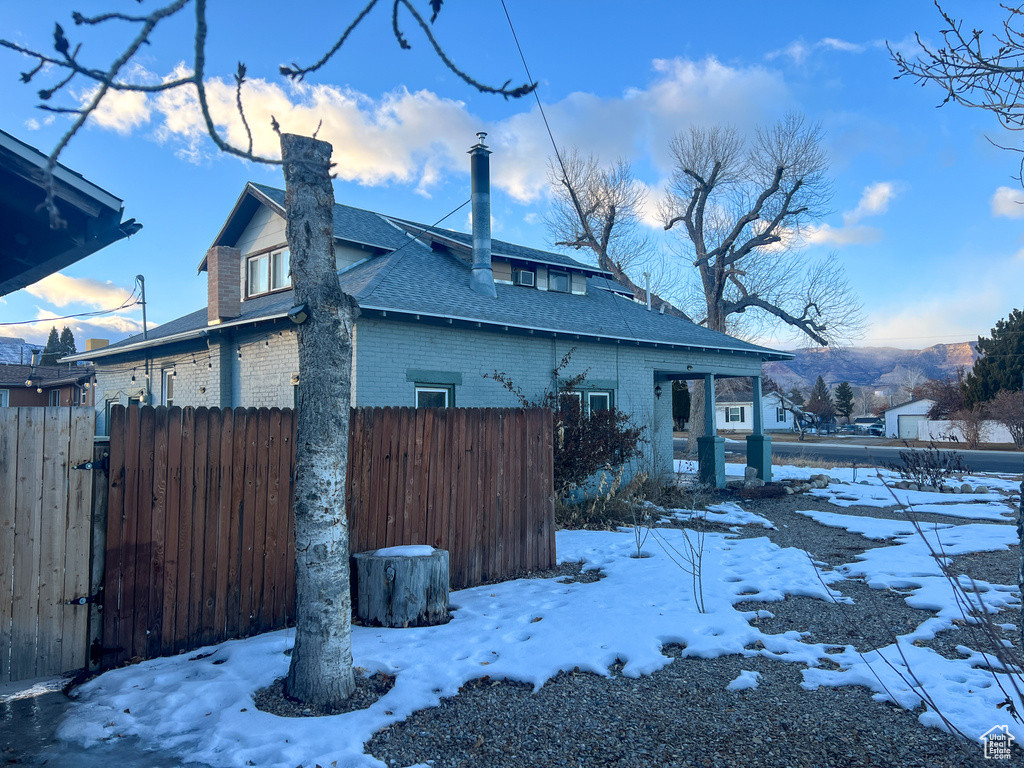 View of snow covered exterior