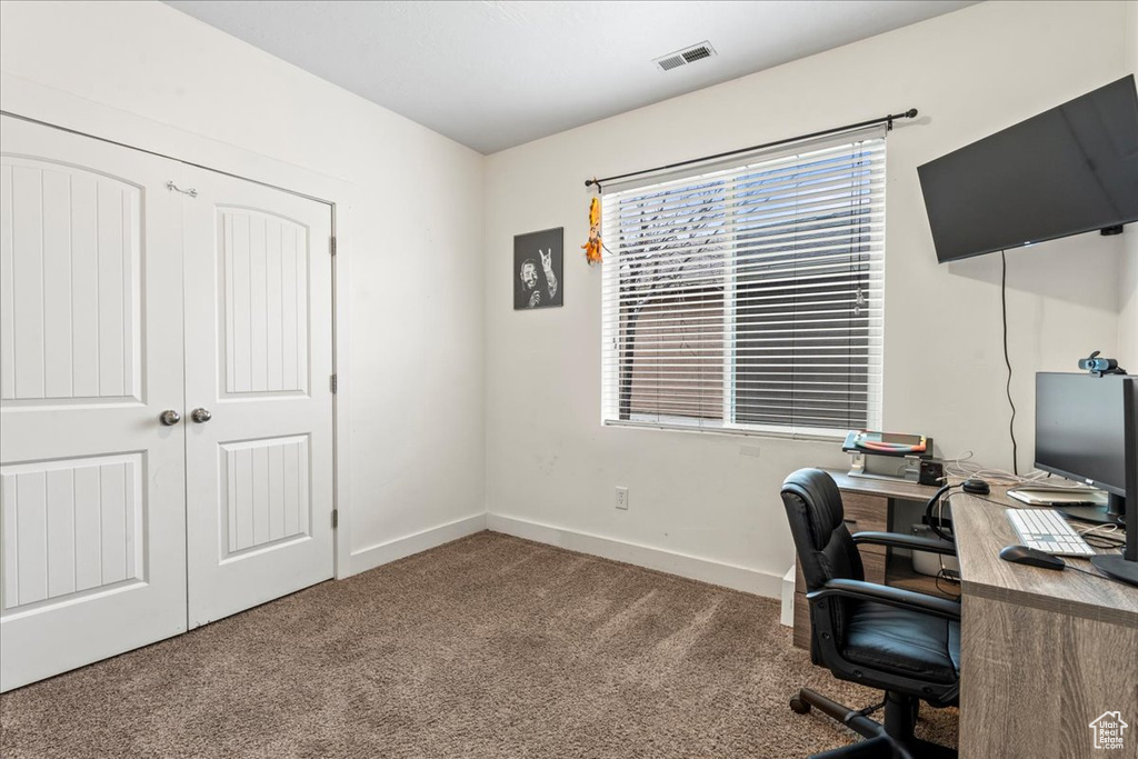 View of carpeted office space