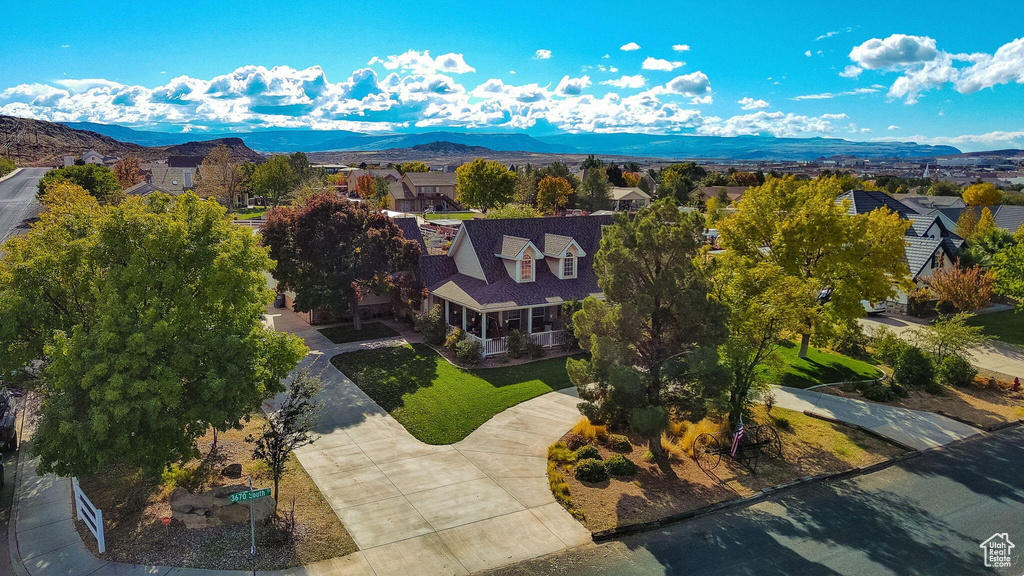 Bird's eye view featuring a mountain view