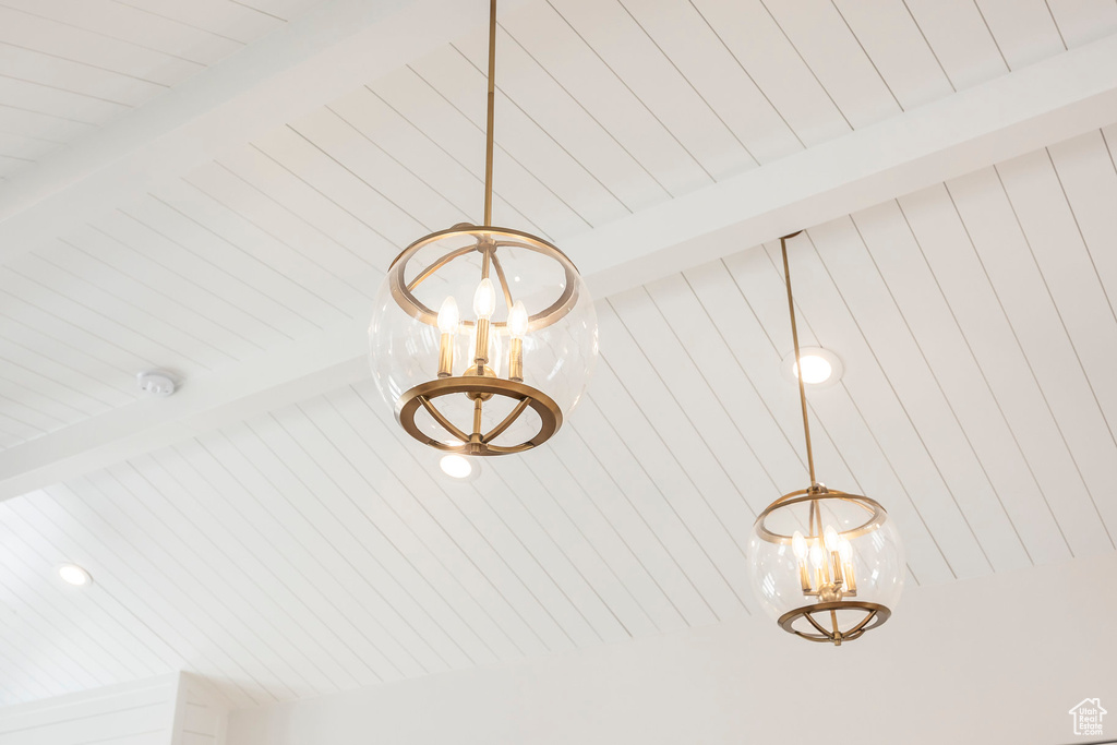Interior details with beamed ceiling