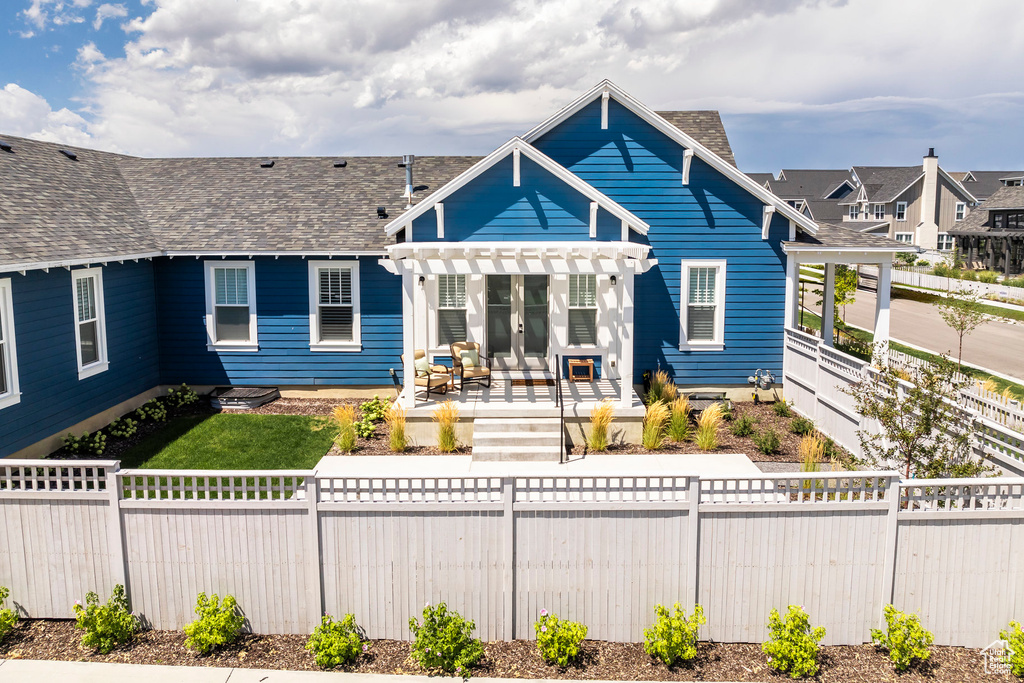 Exterior space featuring a pergola