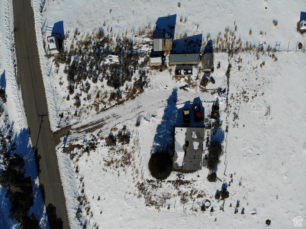 View of snowy aerial view