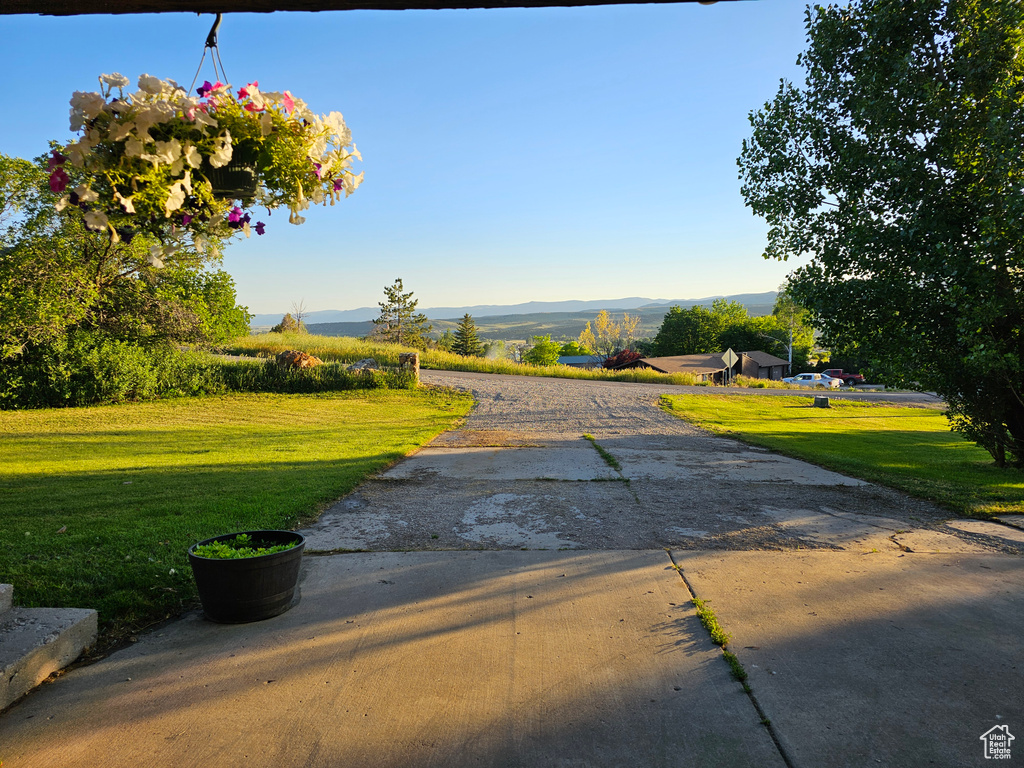 View of road featuring a mountain view