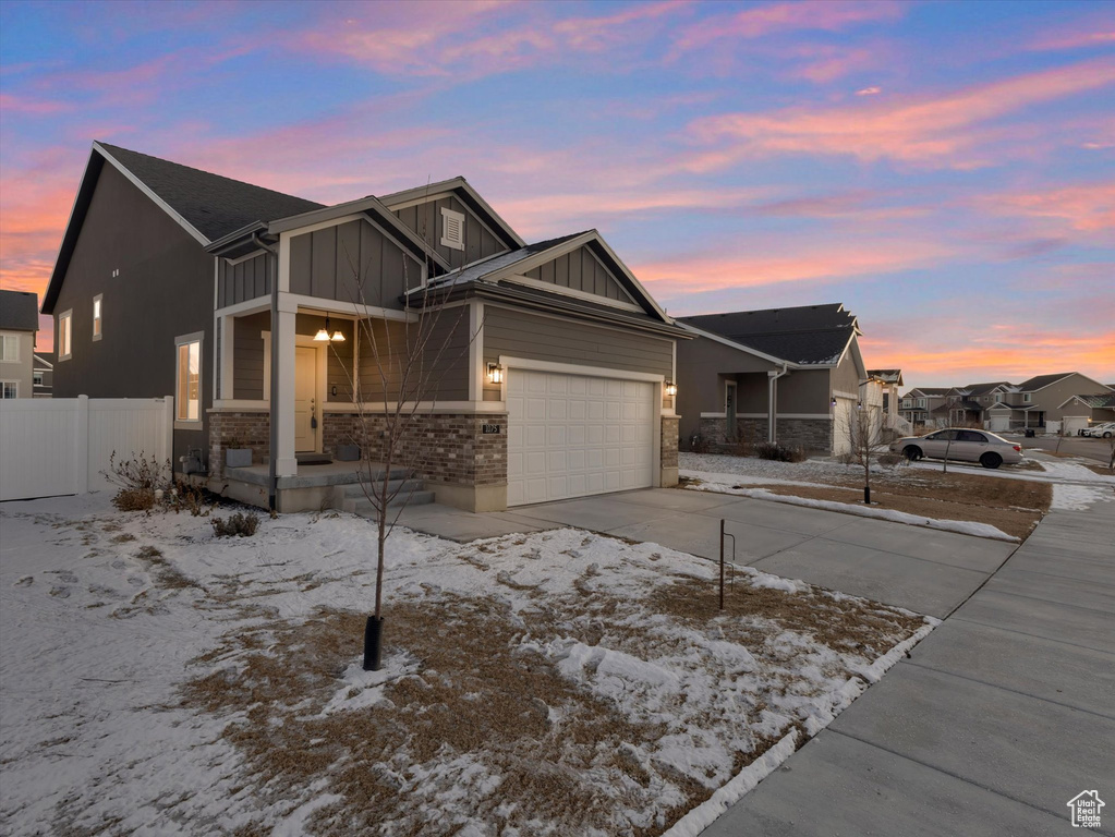 View of front of house featuring a garage