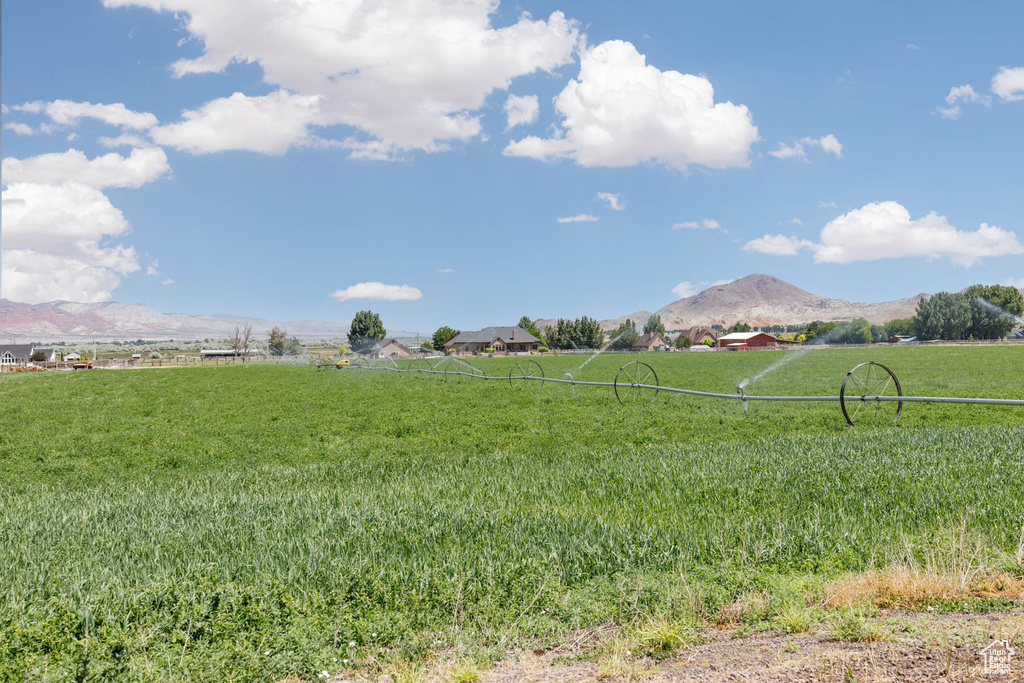 View of yard with a mountain view and a rural view
