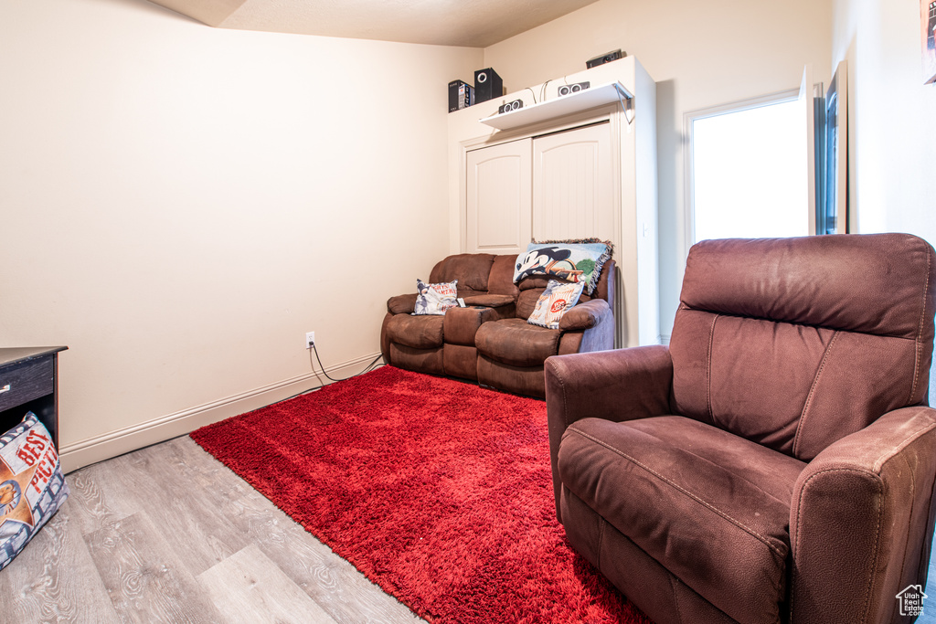 Living room featuring light wood-type flooring