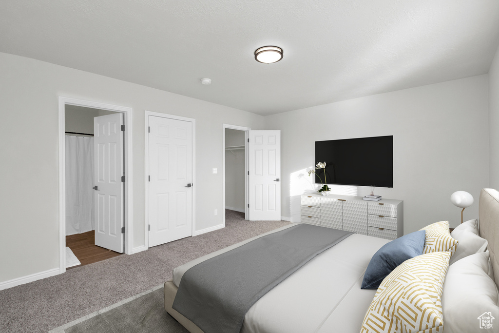 Bedroom featuring carpet flooring