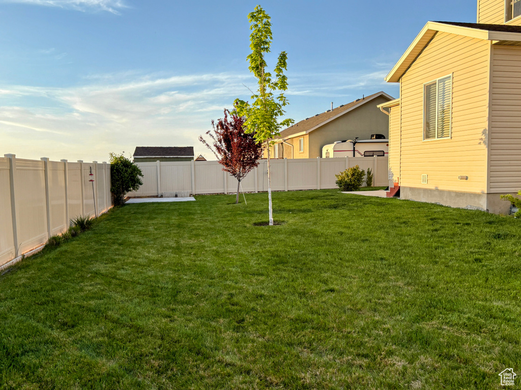 View of yard with a patio