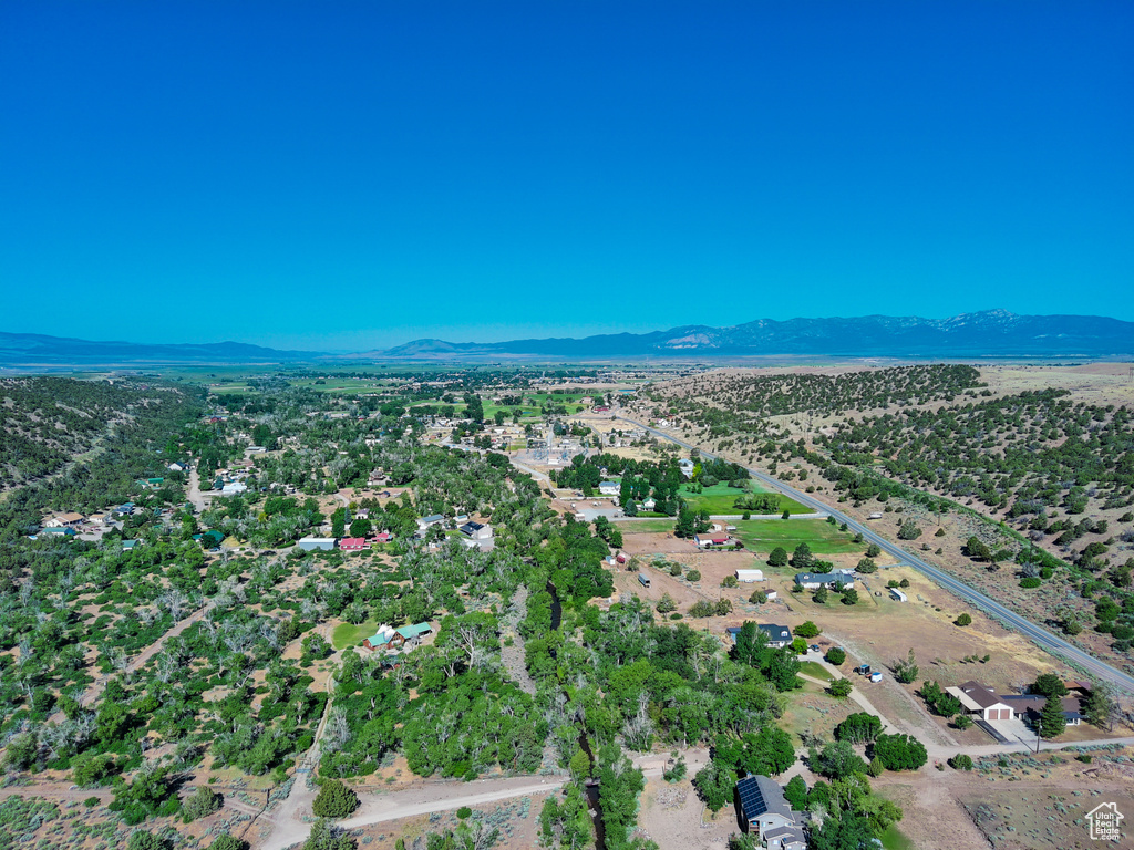 Drone / aerial view with a mountain view