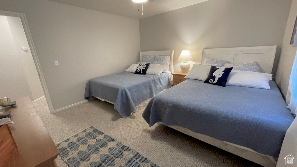 Bedroom with carpet