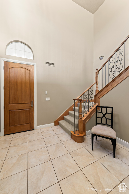 View of tiled entrance foyer