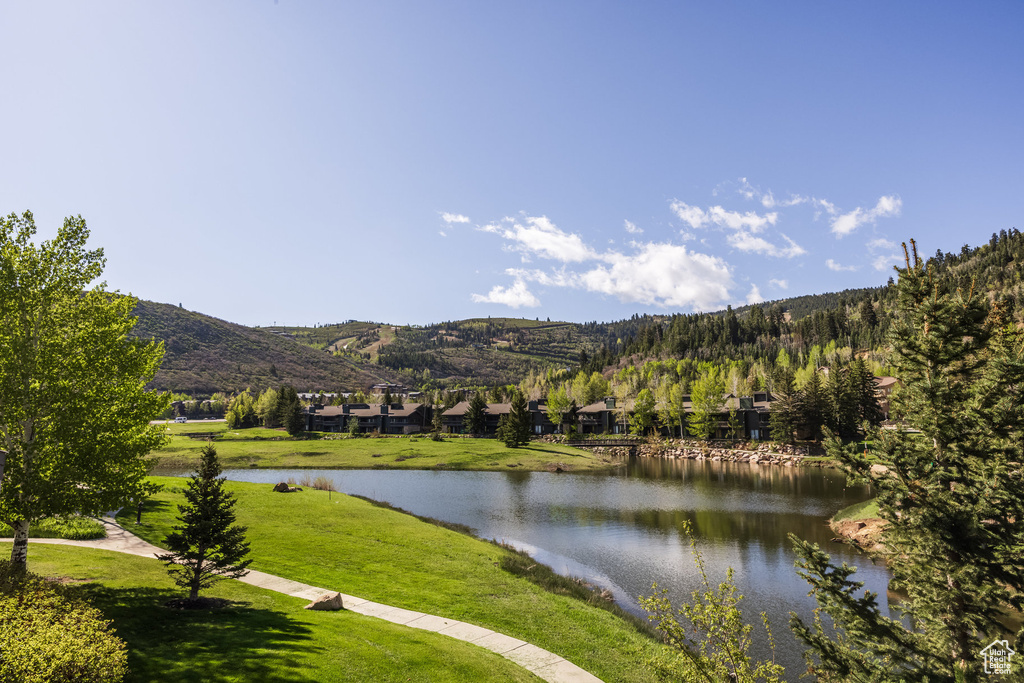Water view featuring a mountainous background