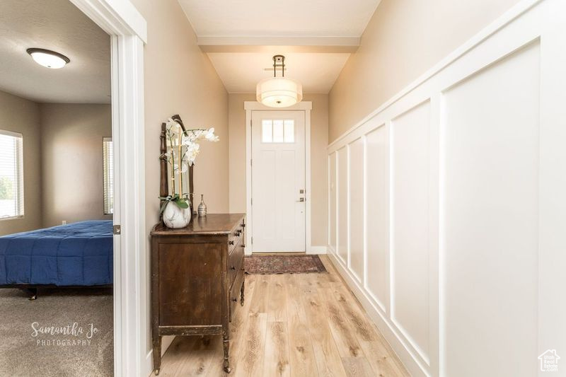 Entryway featuring light wood-type flooring