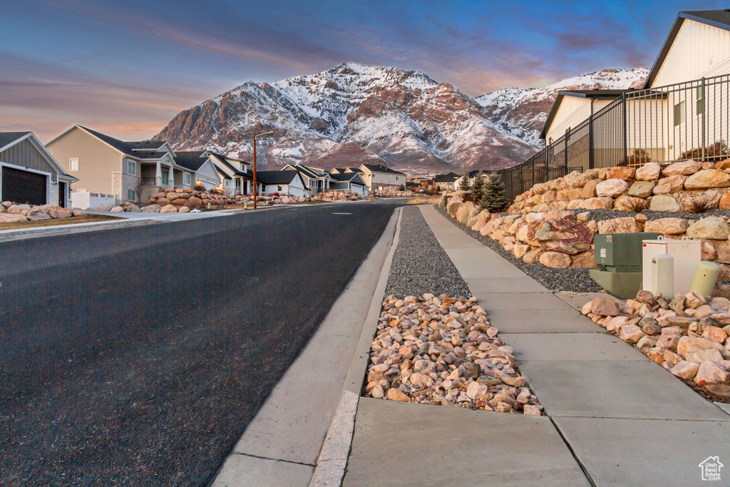 View of street with a mountain view