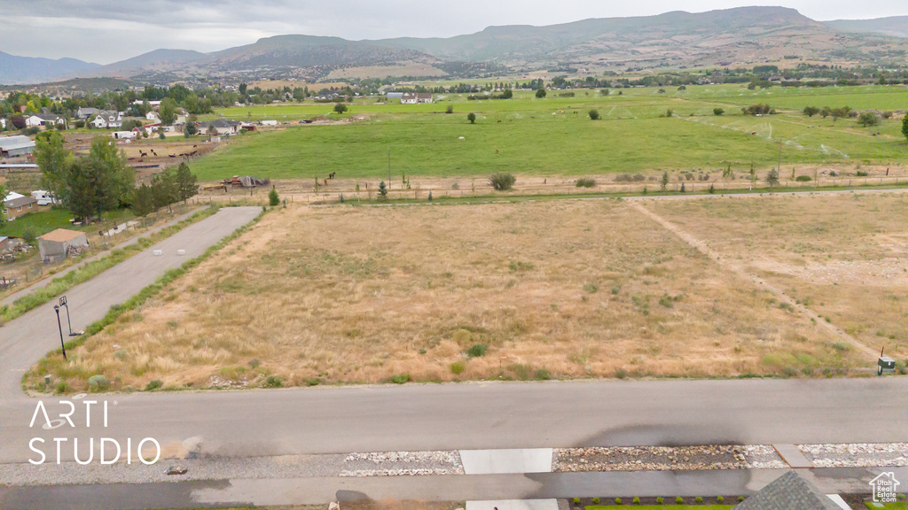 Aerial view of sparsely populated area featuring mountains