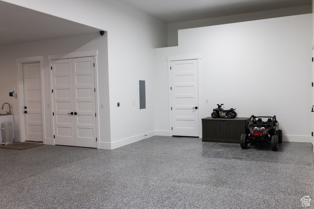 Interior space featuring electric panel