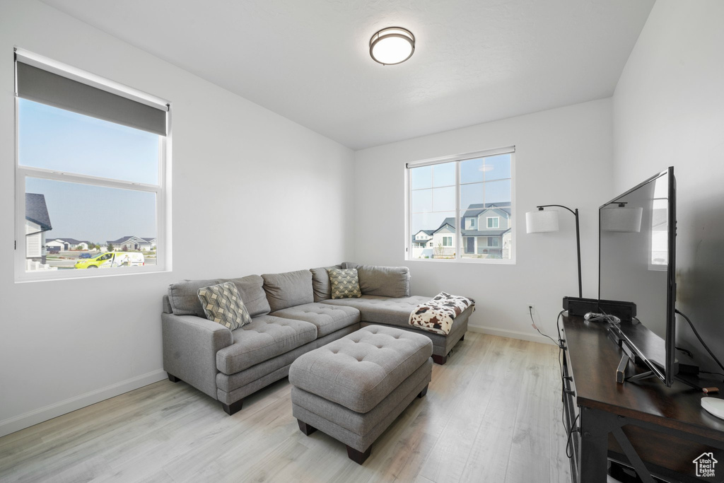 Living room featuring light hardwood / wood-style floors