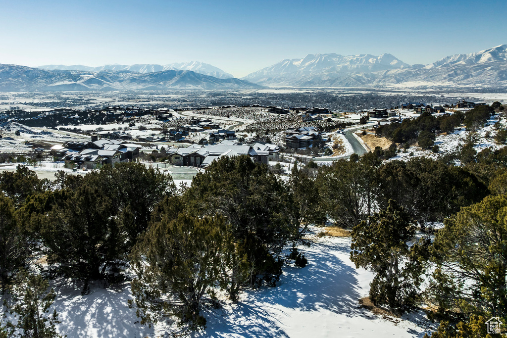 Mountain view featuring nearby suburban area